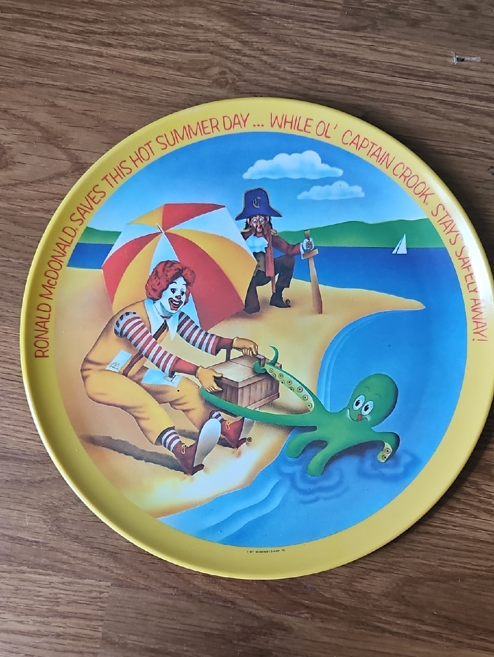 1977 Ronald McDonald 10"Plate Lexington Melamine Dinnerware Ronald Captain Crook